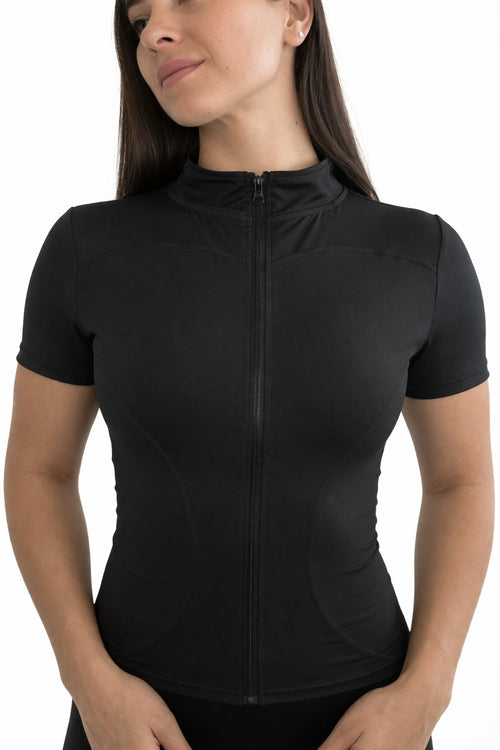 Top Sculpt con Cierre - Negro